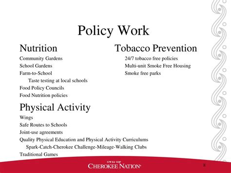 Ppt Cherokee Nation Healthy Nation Policy Systems And Environmental