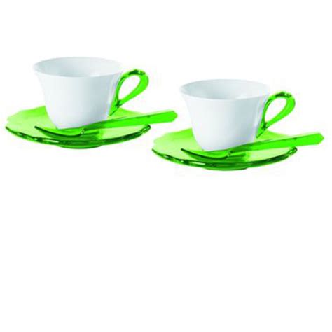 Set Tazzine Con Piattini E Cucchiaini Verde Muschio Karmaregalo