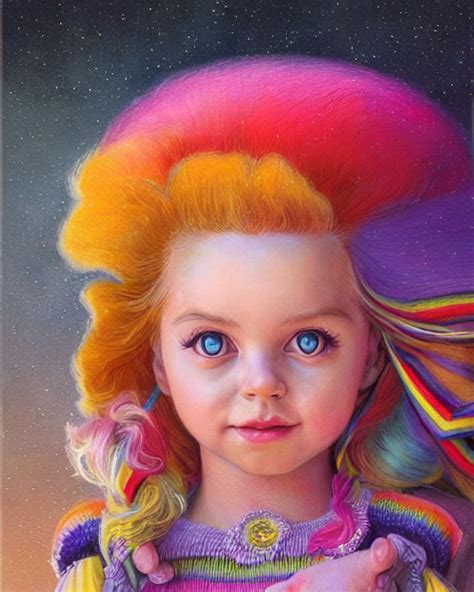 KREA AI 1 9 8 0 S Doll Rainbow Brite Portrait Highly Det