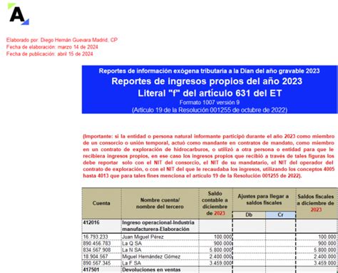 Liquidador Plantilla Del Formato De Ex Gena Informaci N De