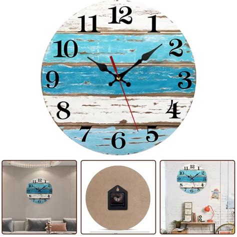 Horloge Murale Silencieuse Sans Tic Tac Bleu Plage Actionn E Par