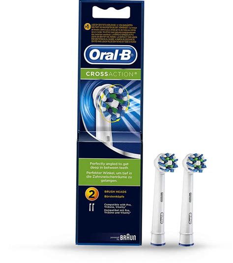 Buy ORAL B CROSSACTION ELECTRIC TOOTHBRUSH REPLACEMENT HEADS PACK OF 2