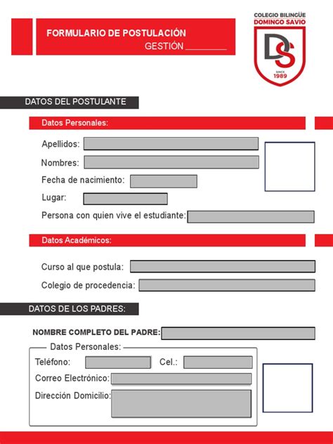 Formulario De Postulacion 2023 Editable Pdf