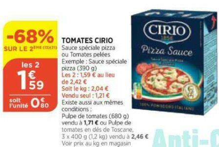 Anti Crise Fr Sauce Pizza CIRIO Chez Atac 16 11 21 11 Sauce Pizza