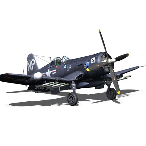 3d model of fighter vought f4u corsair