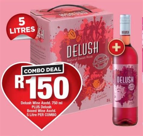 Delush Wine Asstd Ml Plus Delush Boxed Wine Asstd Litre Per