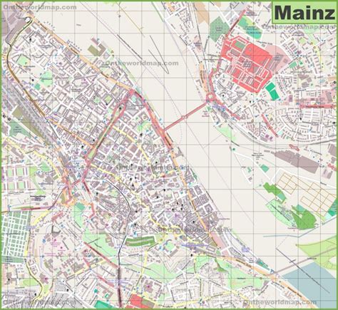 Large detailed map of Mainz - Ontheworldmap.com