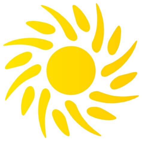 Sun icon in bright yellow color. PNG with transparent background ...