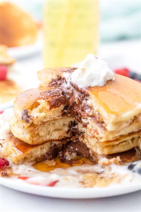 Pancakes With Nutella And Strawberries