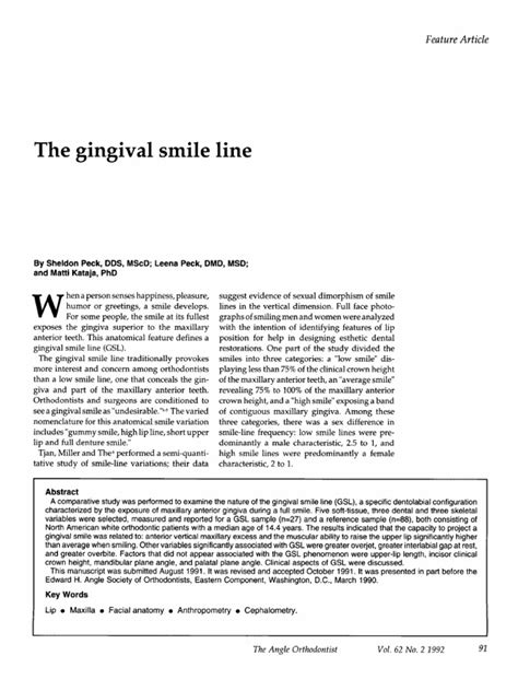 The Gingival Smile Line Pdf