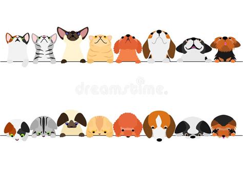 Cute Cats Border Set Stock Illustrations 386 Cute Cats Border Set