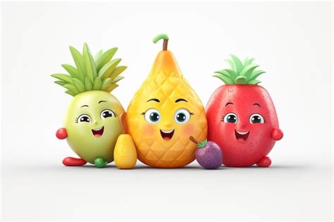 Premium AI Image | three fruits, one of which is a fruit called melon.