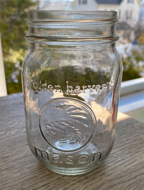 Vintage Golden Harvest Mason Jar W Cap X Near Mint