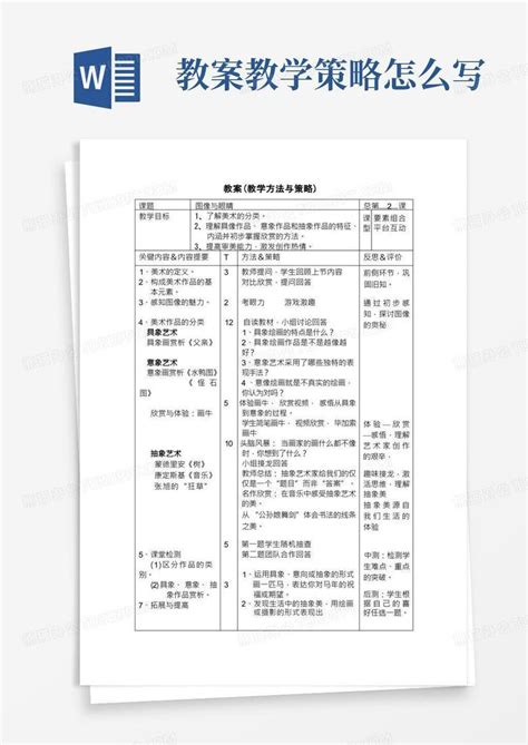 教案教学方法与策略Word模板下载 编号lmdkvpan 熊猫办公