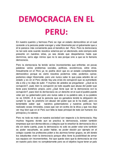 Democracia En El Peru