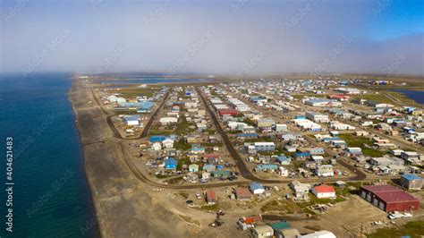 Aerial View Top Of The World Whale Bone Arch Barrow Utqiagvik Alaska