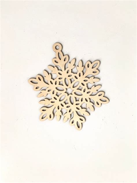 Wood Snowflake Laser Cut Snowflake Snowflake Ornament Etsy