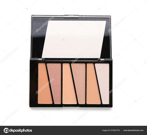 Palette Stylish Nude Eyeshadows White Background Stock Photo Serezniy
