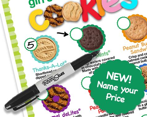 2020 Abc Girl Scout Cookie Price List Gs Cookie Booth Menu 8 5 Etsy