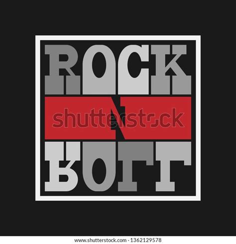 Rock N Roll Lettering Concept Print Stock Vector Royalty Free