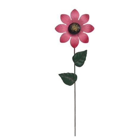 Décoration de jardin Piquets de fleurs en métal Rose 35cm