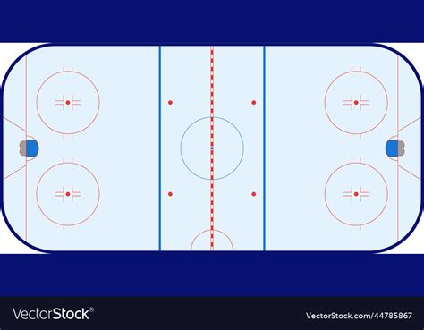 Empty Scheme Of Nhl Ice Hockey Rink Royalty Free Vector