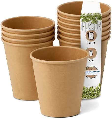 Biozoyg X Disposable Coffee Cups Ml Oz Mm Brown Paper