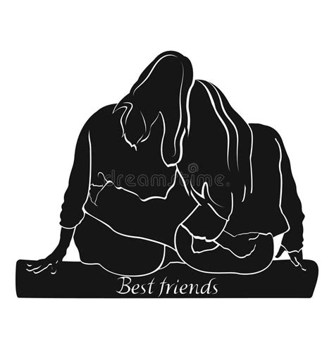 Silhouette Female Best Friends Stock Illustrations 119 Silhouette