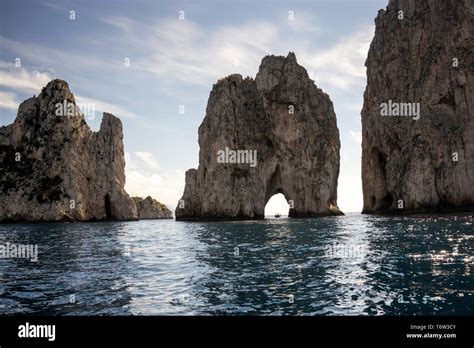 Faraglioni Stacks Coastal And Oceanic Rock Formations Are Eroded By