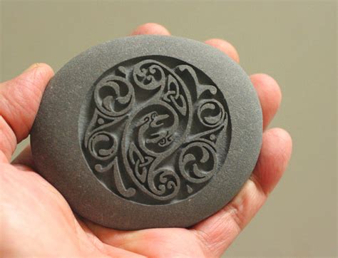 celtic design home decor stone paperweight hand carved stone art