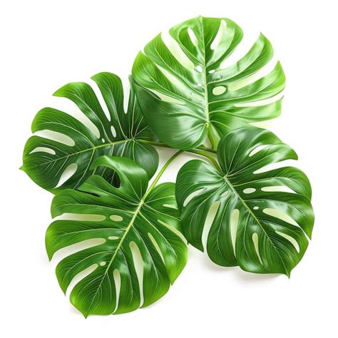 Premium Photo Beautiful Tropical Monstera Leaf Isolated On White