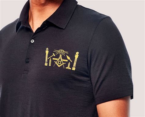 Masonic Working Tools Polo Shirt Masonic Apparel Masonic Polo Mens Polo