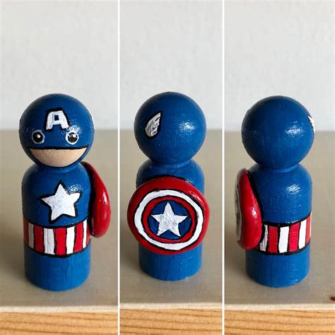 Marvels Avengers Superhero Hand Painted Wooden Peg Dolls Etsy