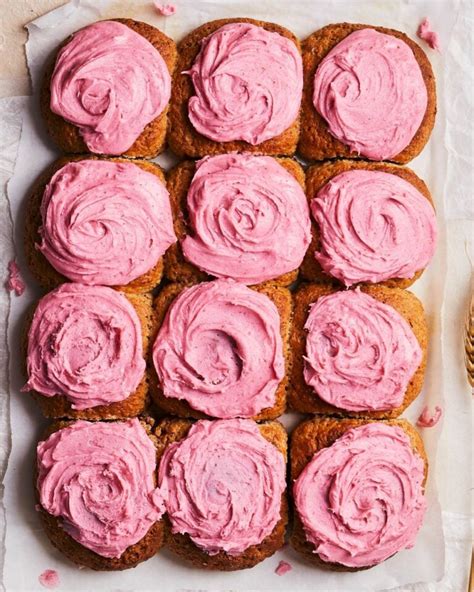 Malt Iced Buns With Raspberry Icing Delicious Magazine