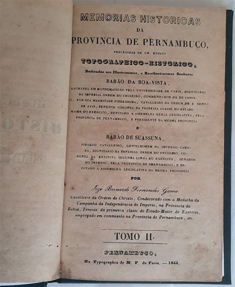 Mem Rias Hist Ricas Da Prov Ncia De Pernambuco O Buquineiro