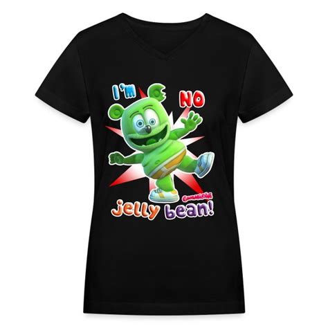 The Official Gummibär T Shirt Shop Gummibär The Gummy Bear Im No Jelly Bean Ladies V Neck