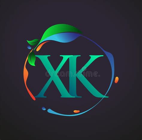 Initial Letter Xk With Nature Elements Logo Colorful Nature And