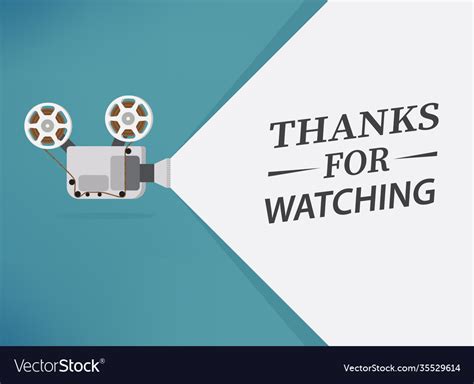 Cinema movie thanks for watching slide movie Vector Image