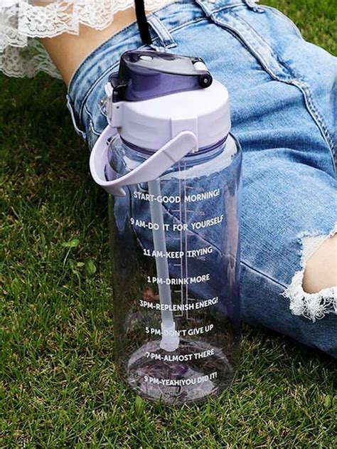 2 Liter Water Bottle With Straw Female Girls Large Portable Travel ...