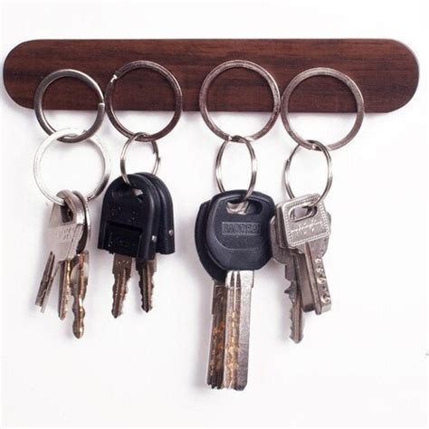 Wood Magnetic Wall Key Holder Etsy