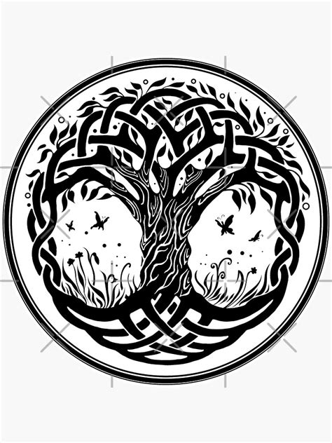 Celtic Tree Of Life Celtic Symbol Black Sticker For Sale By