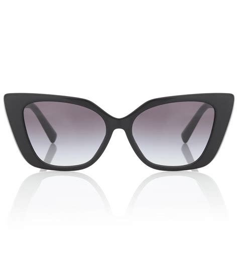 Valentino Vlogo Acetate Cat Eye Sunglasses In Black Lyst