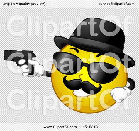 Clipart of a Yellow Smiley Emoji Moster Pointing a Gun - Royalty Free ...