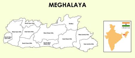 Vector of Meghalaya Map. District map of - ID:1-168900885 - Royalty ...