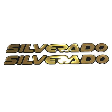 Par De Emblemas Silverado D Adesivos Resinado Origynal Adesivos