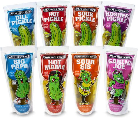 Van Holtens Pickle In A Pouch Variety 8 Pack Grocery And Gourmet Food