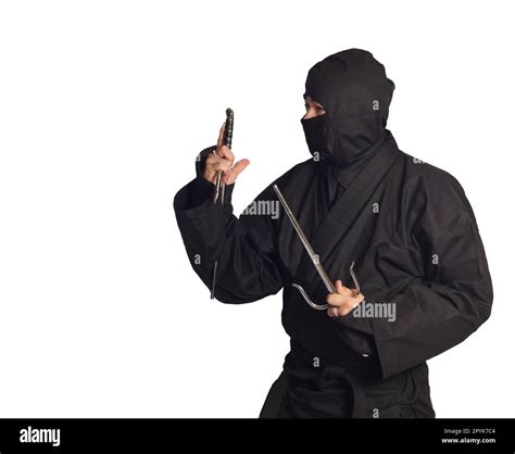 Asian Man Wearing Ninja Martial Arts Uniform Stock Photo Alamy