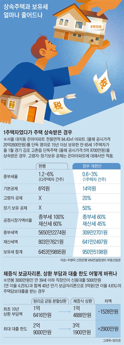 6억이하 집 상속받은 2주택자 평생 1주택 종부세