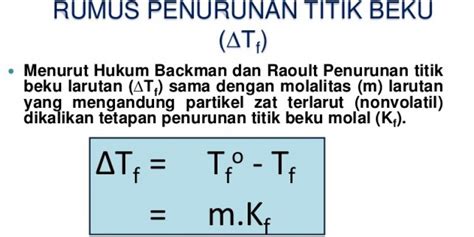 Rumus Titik Beku Larutan