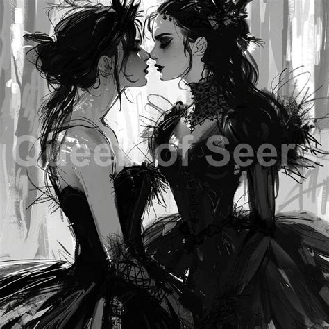 Lesbian Art LGBTQ Art Erotic Art Lesbian Couple Lesbian Gifts WLW